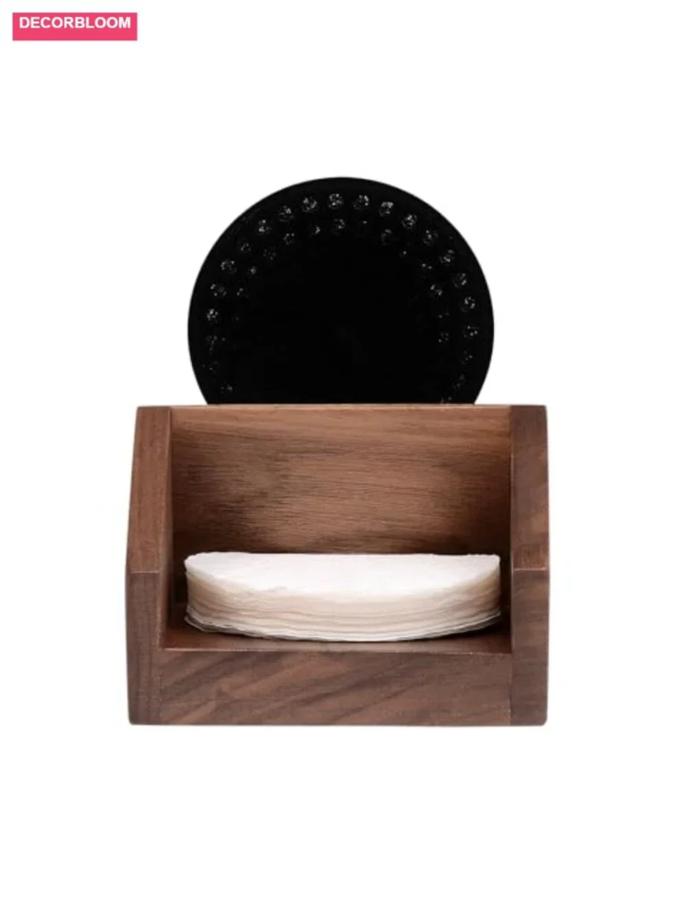 Walnut Espresso Filter Holder Organizer Holds 5 Puck Screens